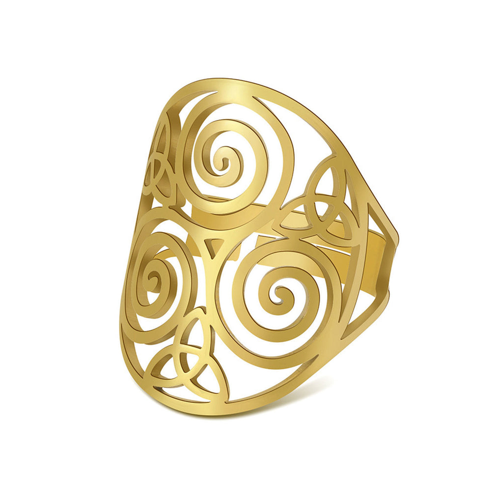 Gold Triskelion Triquetra Ring