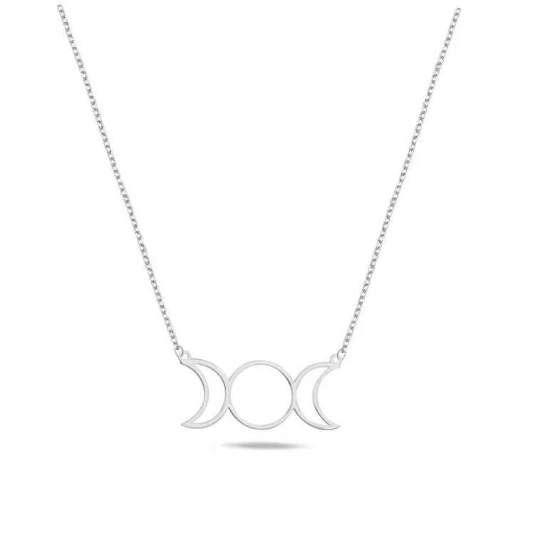Triple Moon Goddess Necklace