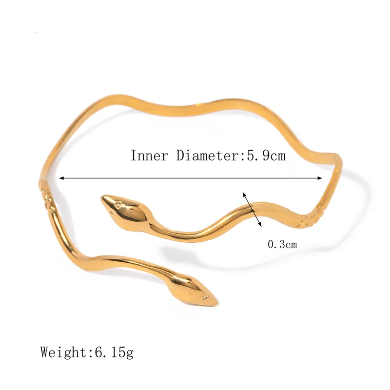 Gold Ouroboros Twins Bangle